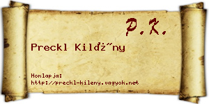 Preckl Kilény névjegykártya